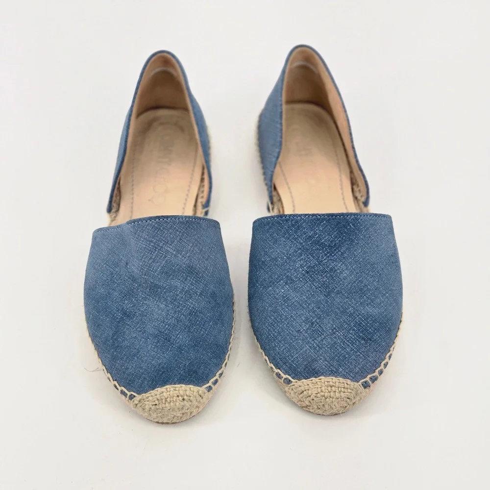 Jimmy Choo Dreya Denim d'Orsay Espadrille Flats Women's Size 38.5 US 8 Spain
